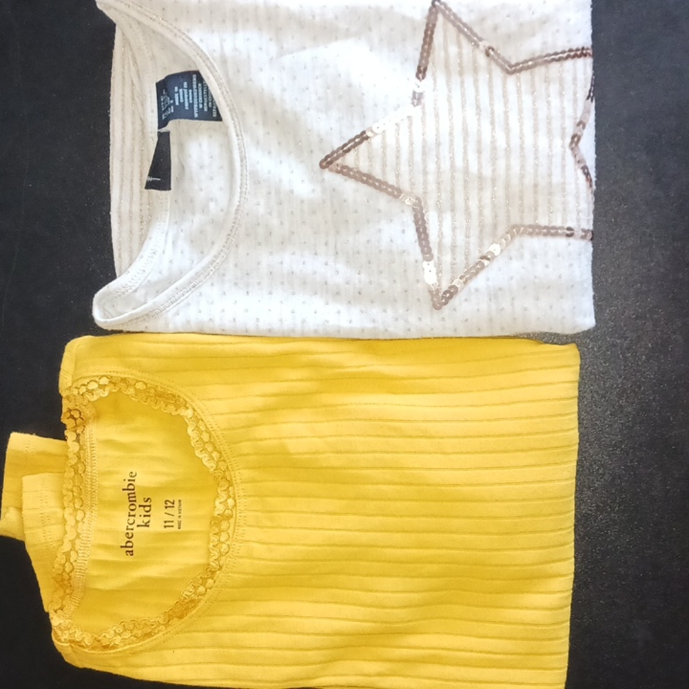 2 Long-sleeved shirts Abercrombie kids and Cynthia Rowley Size 11/12 and  7/8